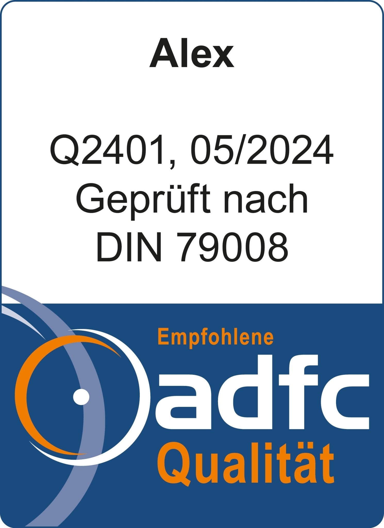 ALEX Fahrradabstellanlage Q2401, 05/2024 ADFC Geprüft nach DIN 79008 - Fahrradständer - Stadtmöbel.de